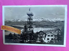 1930 Uetliberg. Blick auf den Zürichsee und die Glarneralpen