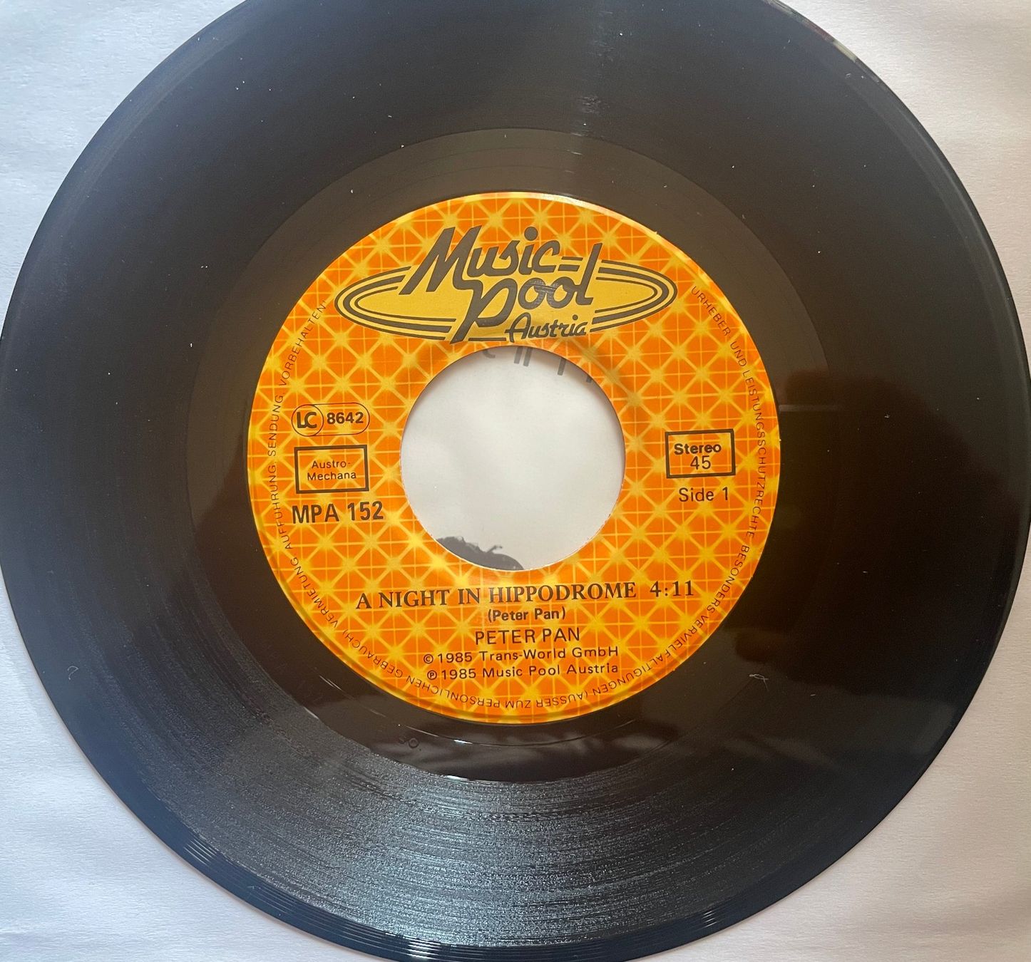 Dischi in vinile: 7", Peter Pan, A night in Hippodrome, A – Usato da Kleinlützel venduto da Vinylspezi 2