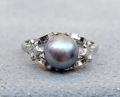 Art Deco Antiker Perlen Silber Ring