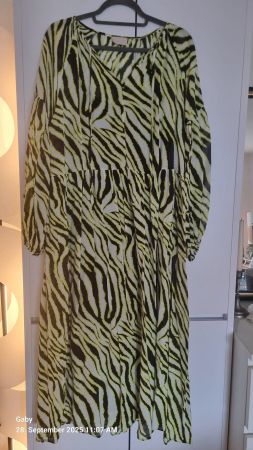MRS&HUGS - Kleid, Grösse L,  Neon Zebra-Muster