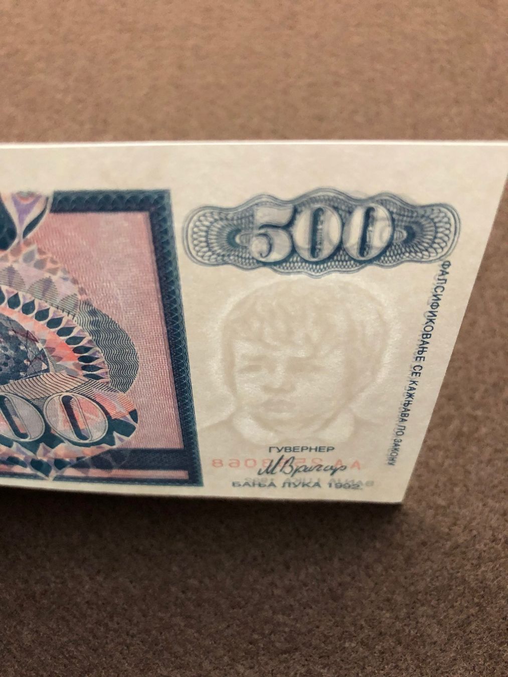 Banconote: Banja Luka 1992 - 500 Dinar UNC – Nuovo (secondo la descrizione) da Pfäffikon SZ venduto da Sieben77 2