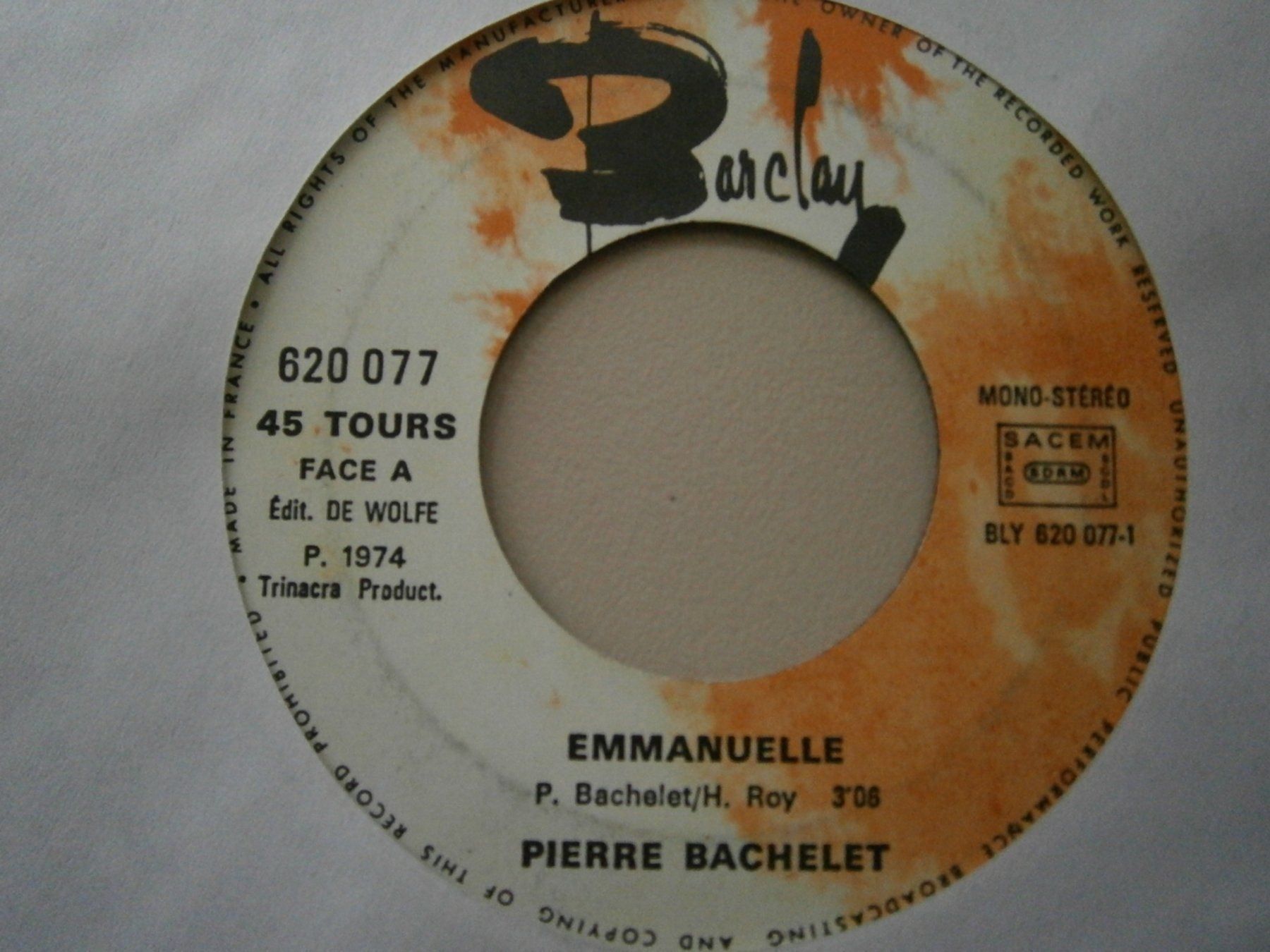 Dischi in vinile: Vinyl-Single Pierre Bachelet - Emmanuelle – Usato da Langenthal venduto da Modo39