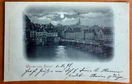 Gruss aus Basel - Litho La Nuit - 1898