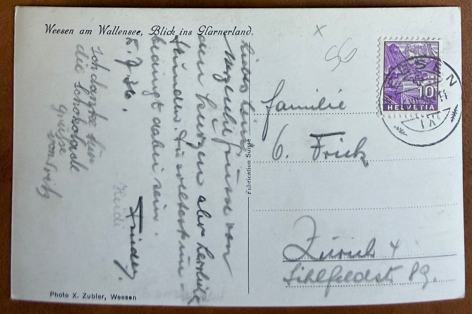 Cartoline postali: Weesen am Walensee  - Panorama  1934 – Usato da Lutry venduto da Ediego 1