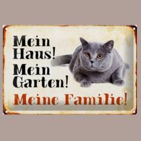 🔥 MEINE FAMILIE Katzen Blechschild 💛 12x18cm OVP 🔥
