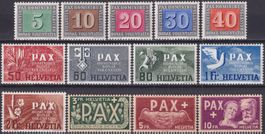 1945, Nr.262-274, PAX postfrisch **, Kat: 500.- günstig !!!