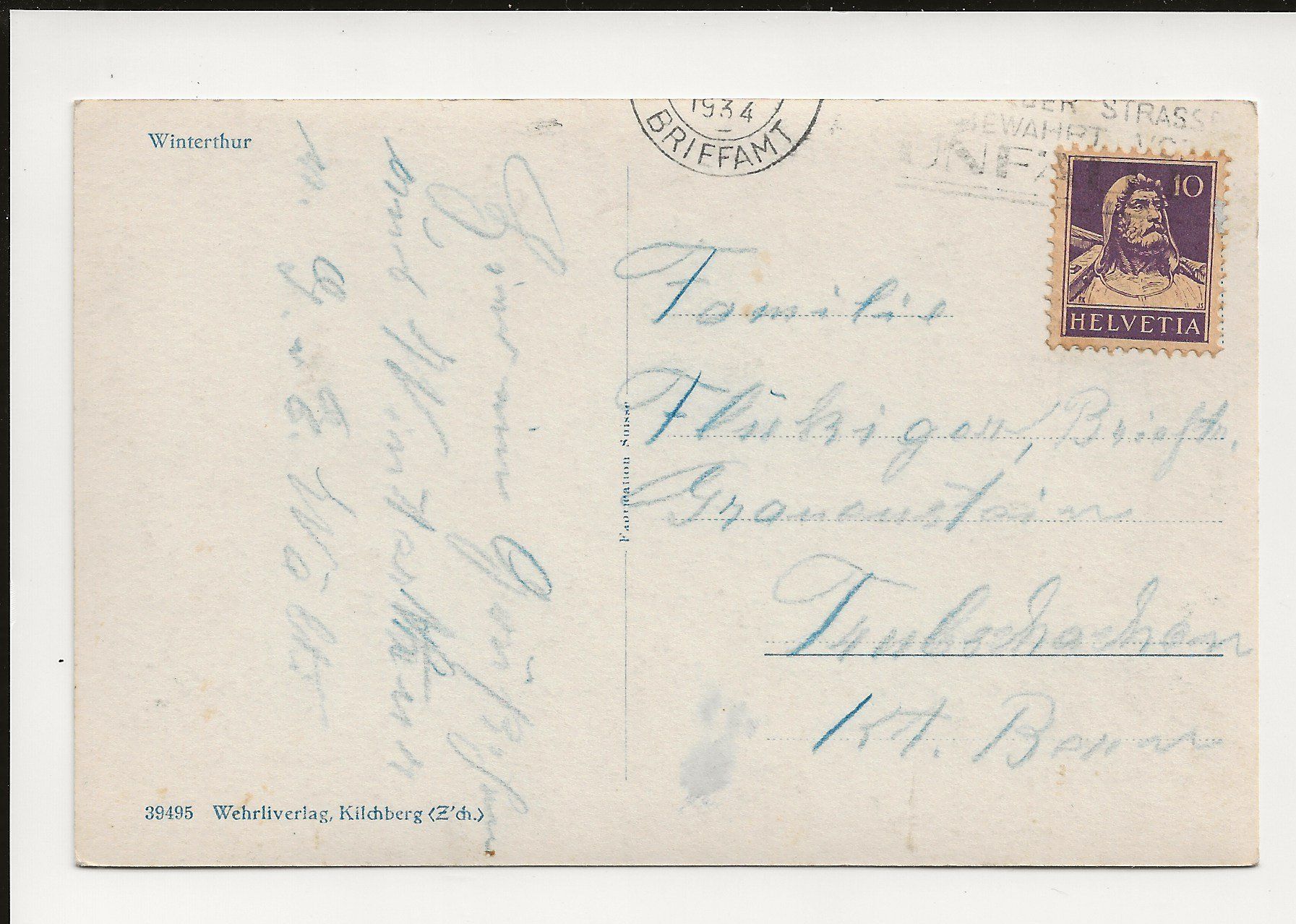 Cartoline postali: AK 1934 Winterthur 👌 – Usato da Greifensee venduto da 315WDO 1