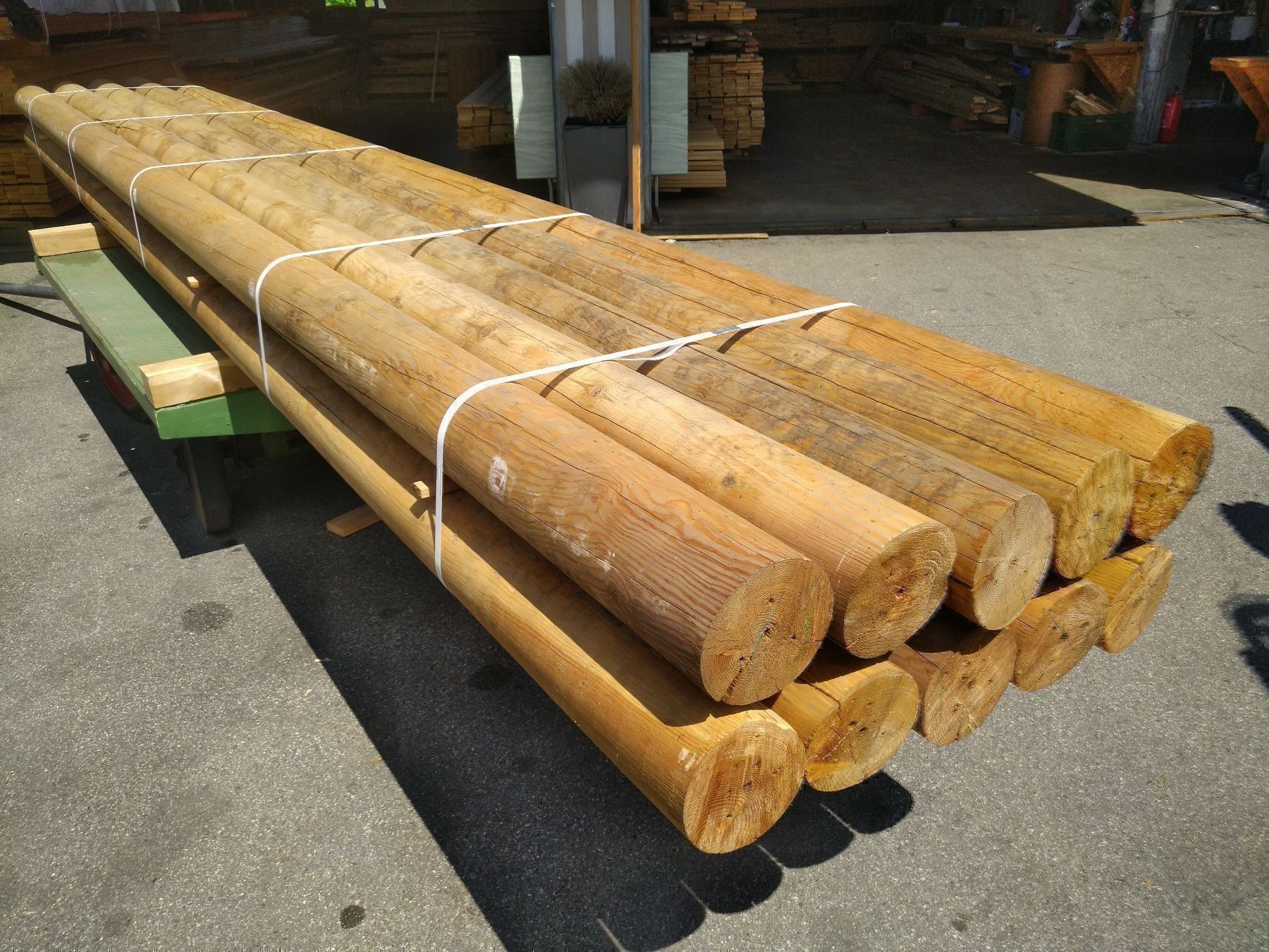 Holzartikel: Palisaden Pfähle Rundholz Träger Lärche – Gebraucht aus Basel von e-swiss 5