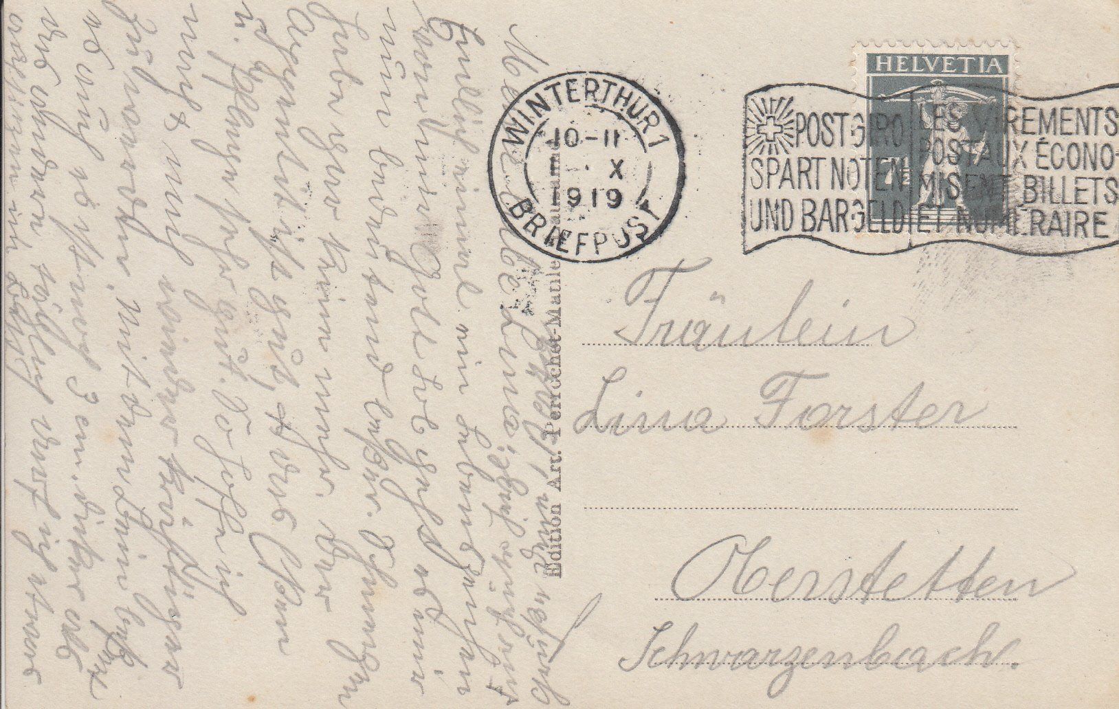 Cartoline postali: Winterthur 1919 – Usato da Bürglen TG venduto da StampGraf 1