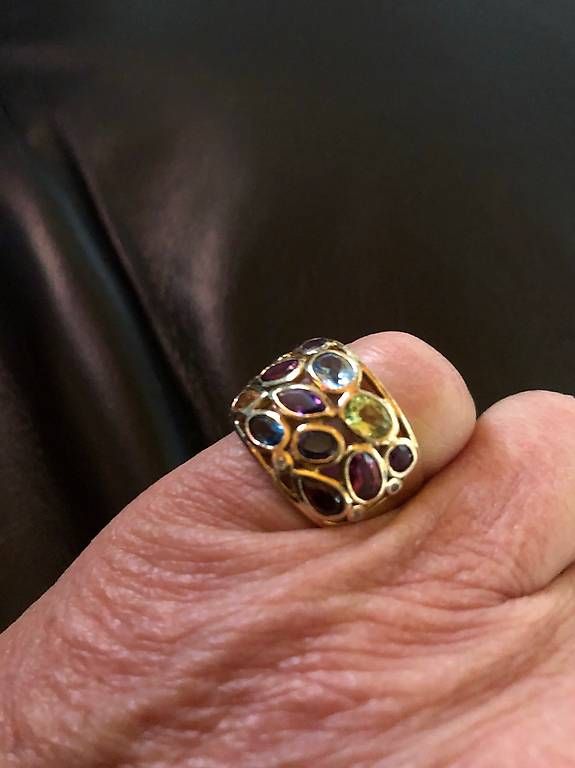 Anelli: Wunderschöner Edelstein Ring silber/vergolder  – Usato da Meiringen venduto da Bignoddy 1