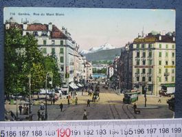 GENEVE 1915 RUE DU MONT BLANC STARK BELEBT AK GE