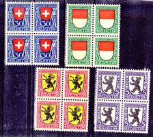 PRO JUVENTUTE 1924 VIERERBLOCK POSTFRISCH HOCH KW !!!!!!!!!!
