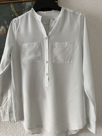 Equipment Femme Seidenbluse gereinigt Gr S  weis tönt grin