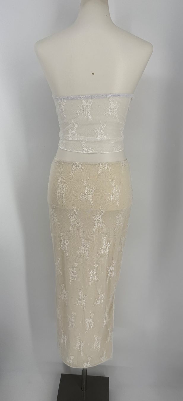 Gonne: Sommer Set: Maxirock und Top, Beige Spitze, Gr. S – Usato da Auenstein venduto da moin. 3