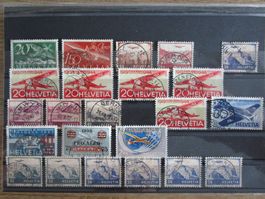 LOT Flugpost-Marken, saubere Stempel