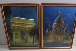2 gerahmte Paris-Bilder (Arc de Triomphe & Sacré-Cœur