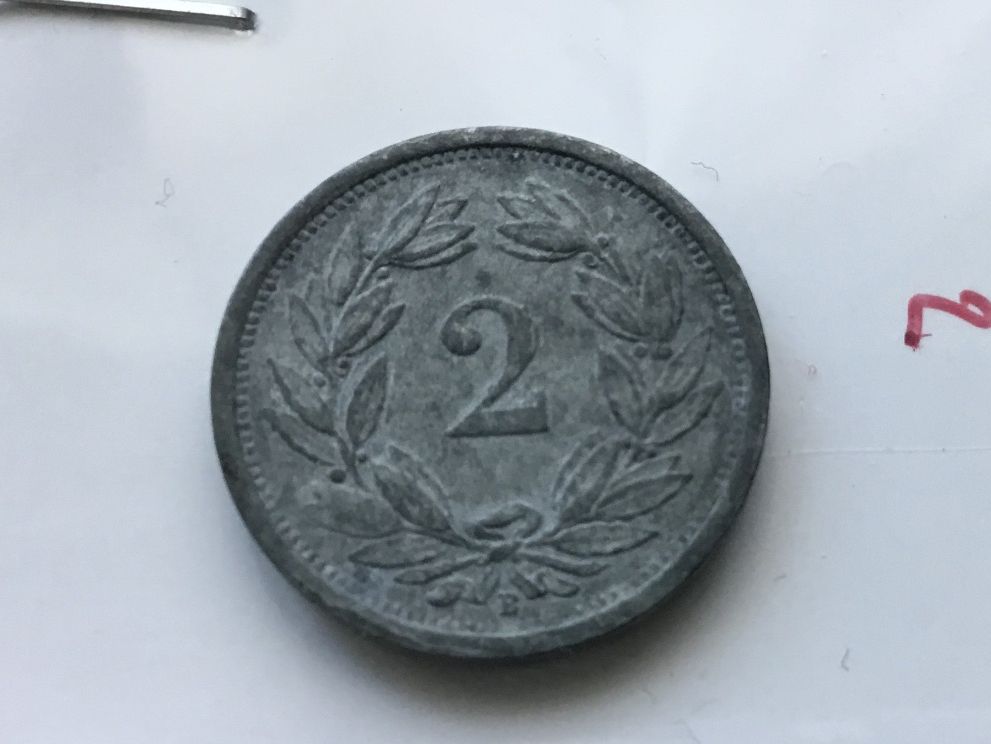 Tutti le monete: 2 Rappen 1945 – Usato da St. Margrethen SG venduto da alfapeugeot10 1
