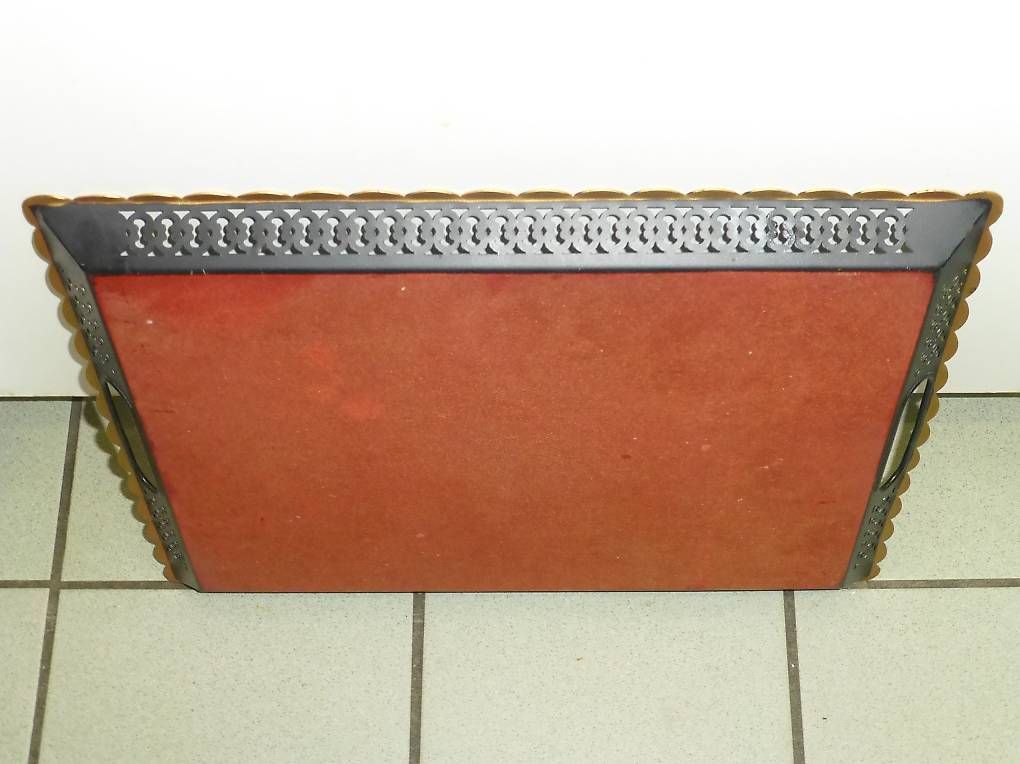 Servierplatten: Metalltablett Serviertablett Handbemalt 50er 60er Jahre – Gebraucht aus Reinach BL von Spider63 2