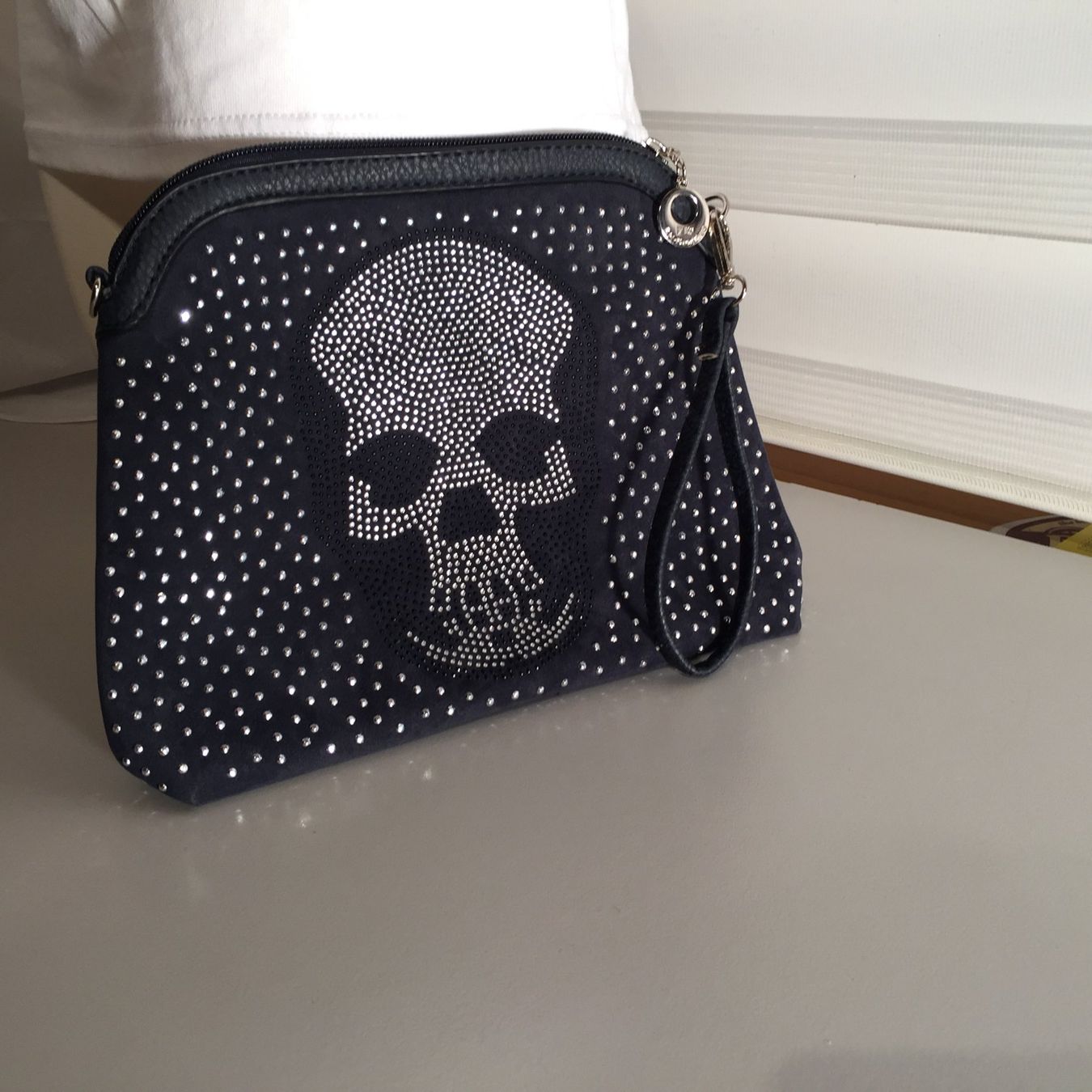 Borse da donna: Handtasche mit Strasssteine und Skull Dunkelblau – Nuovo (secondo la descrizione) da St.Gallenkappel venduto da RocknSkull 2