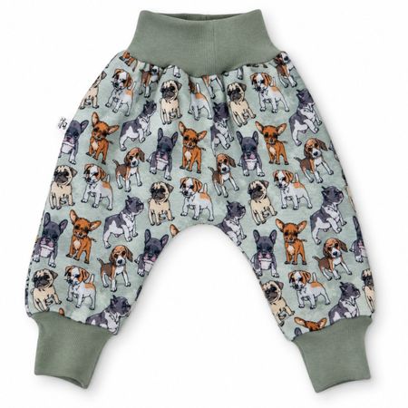 Unisex Fleece Pumphose mit Hund/Mint Gr.62/68 - NEU