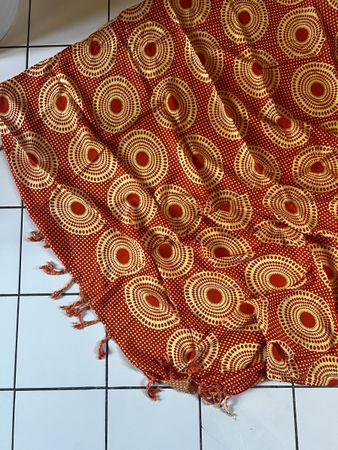 Strandtuch oder Schal gelb orange ca. 120x140