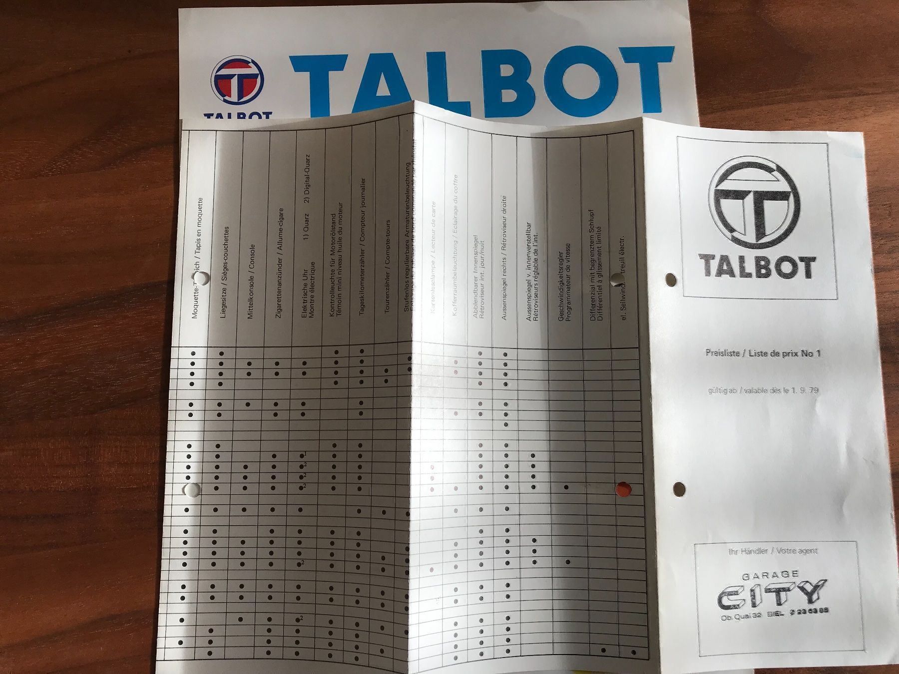 Talbot Documenti: Talbot Prospekt – Usato da Balterswil venduto da Jeko1967 3