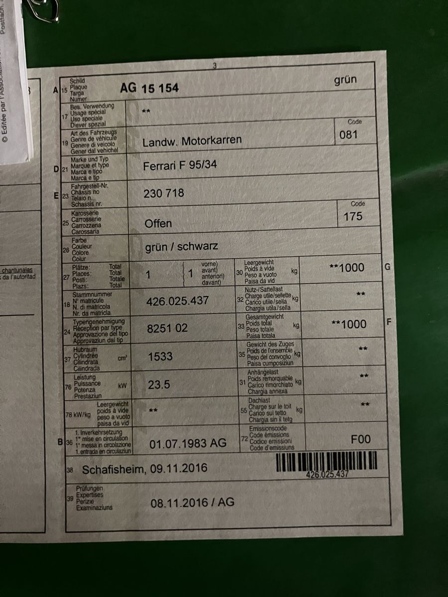 Trattori: Ferrari F95/34 – Usato da Döttingen venduto da Rolba1500 2