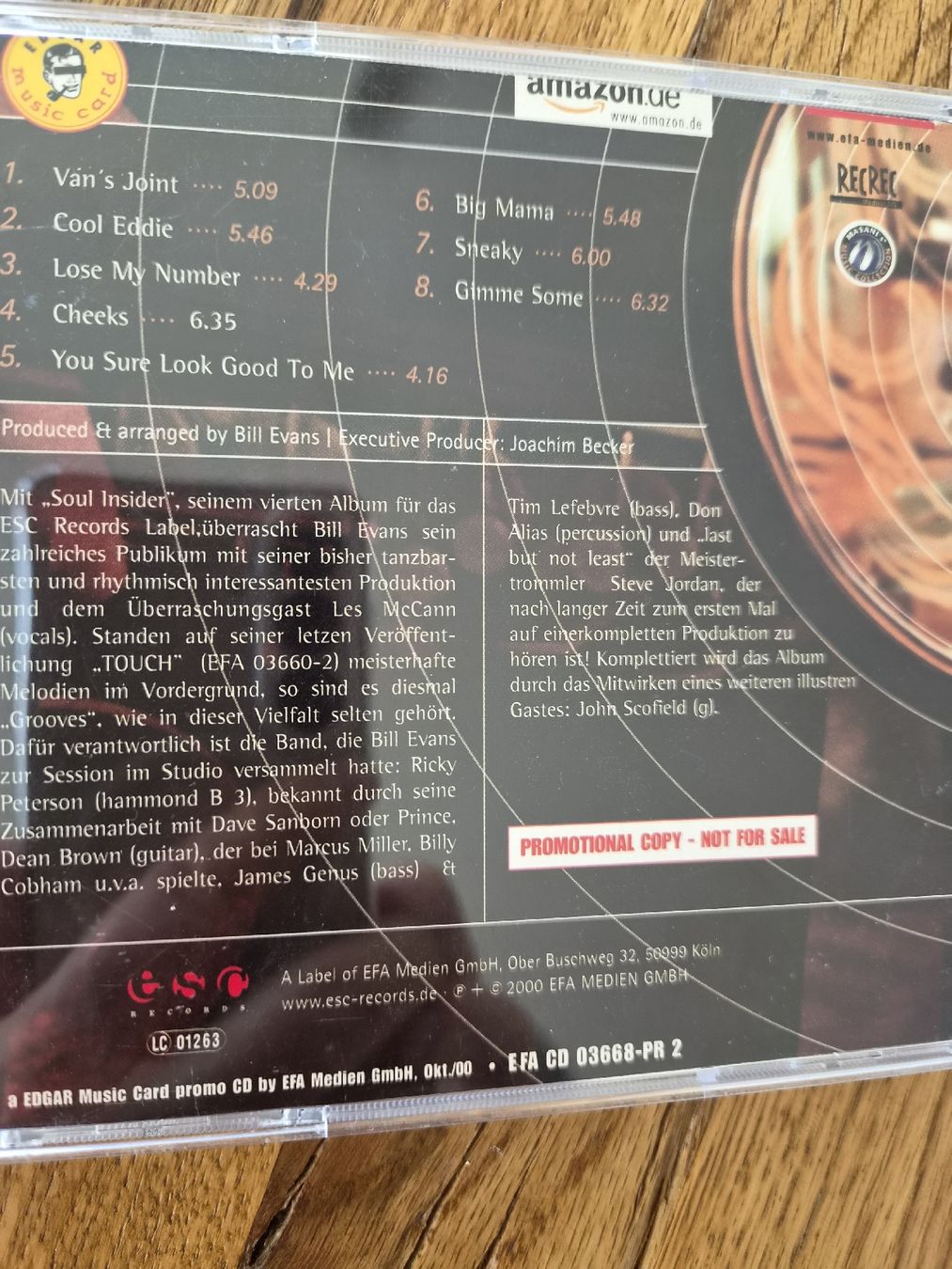 CDs: BILL EVANS SOUL INSIDER – Gebraucht aus Zofingen von Tinpan 2
