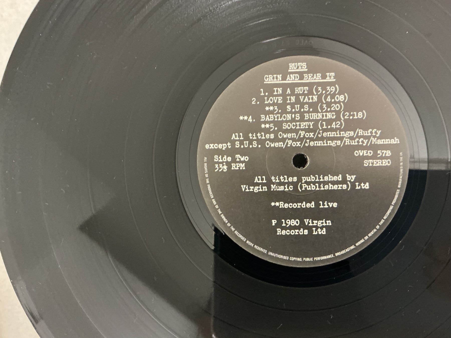 Dischi in vinile: Ruts - Grin & Bear It – Usato da Winterthur venduto da Tumko_7_Vinyl 1