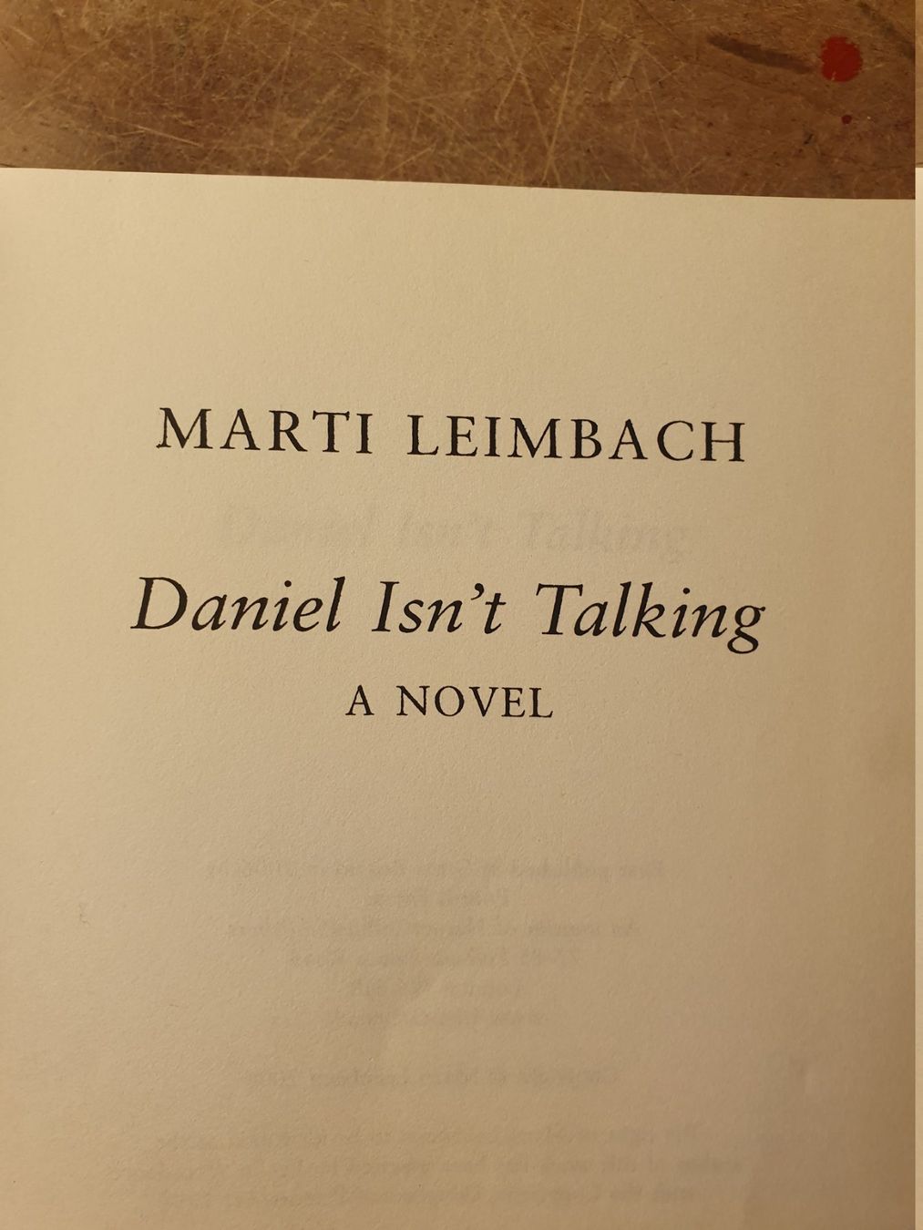 Libri: Daniel Isnt Talking - Marti Leimbach – Usato da Zürich venduto da loosebone 3