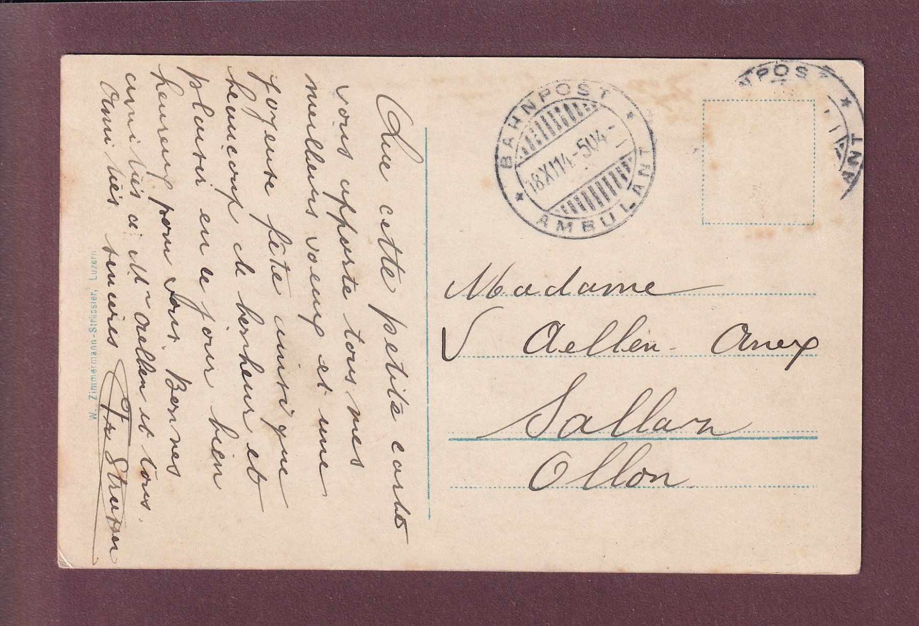 Cartoline postali: BURGDORF - Schloss - 1914 – Usato da Pully venduto da nicecards 1