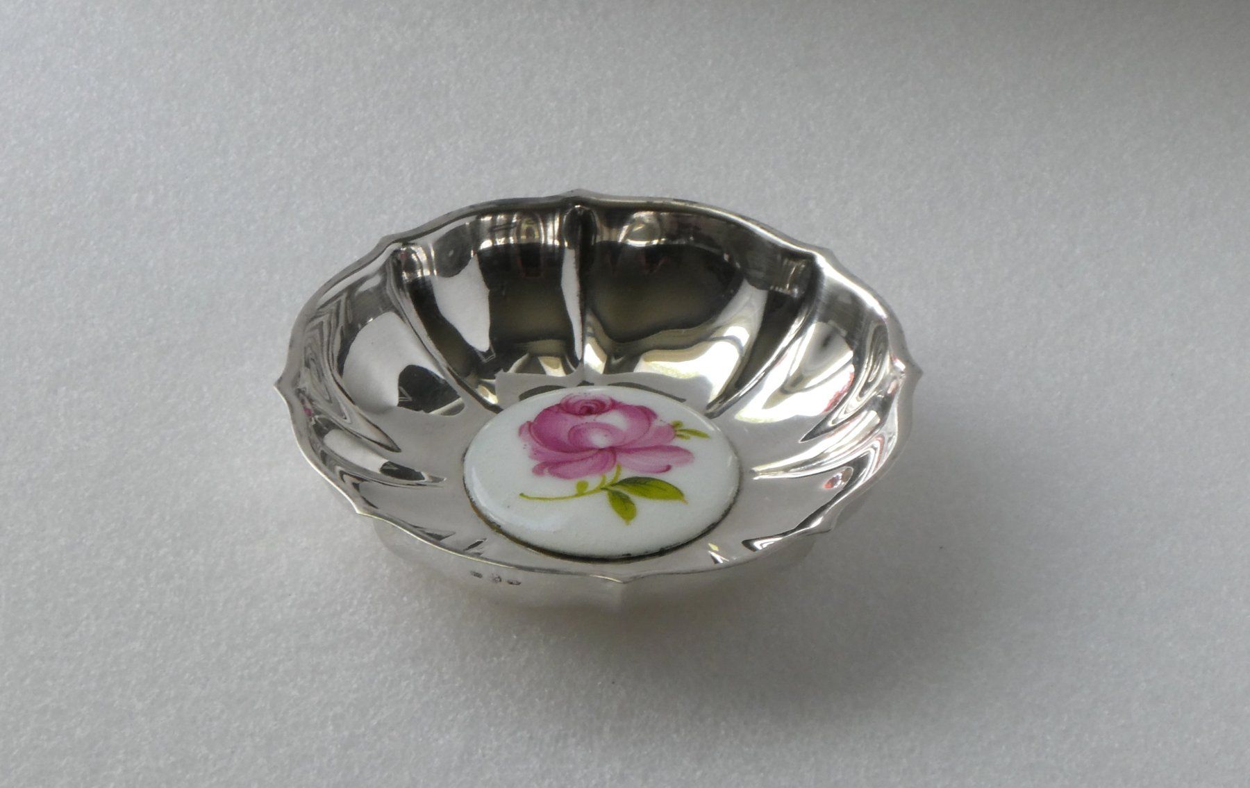 Plateaux: Silberteller 800 Silber Rose Kleeblatt Silbertellerchen – D'occasion à Frauenfeld par Astra13 1