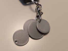 Einkaufswagenchips 3er Set silbrig (3D-Druck / PLA)