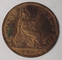 1/2 PENNY / ENGLAND 1862