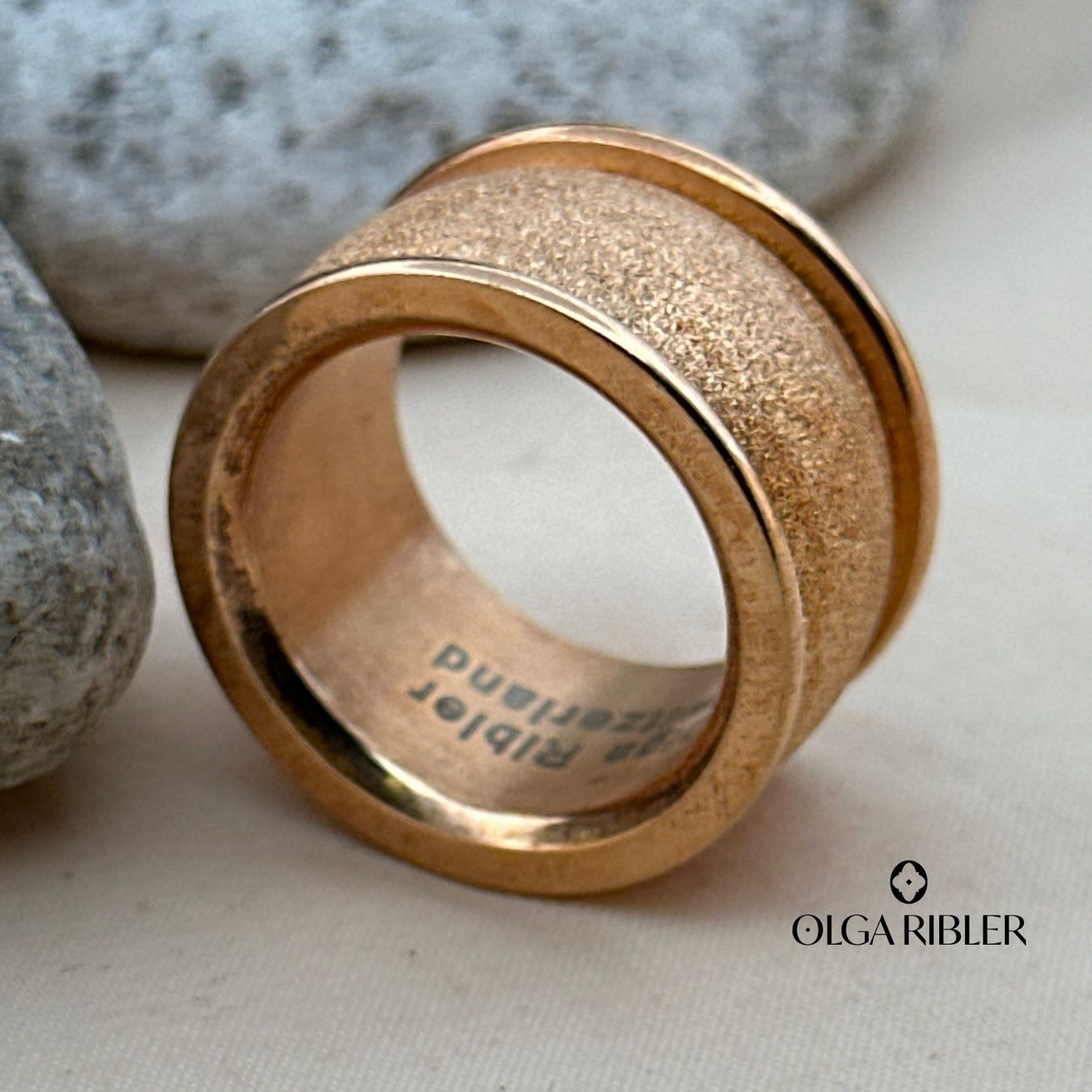 Olga Ribler Ringe: Edelstahl Statement  Ring rosevergoldet Grösse 58 – Neu (gemäss Beschreibung) aus Luzern von Schmuckoutlet 1