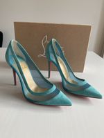 Escarpins talons Christian Louboutin Follies turquoise 37.5