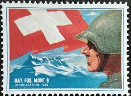 Soldatenmarke 2.WK, Geb Füs Bat 8, 2. Aufl blau, Wi Inf 94