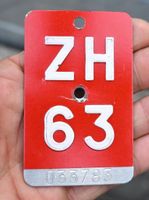 Velonummer ZH von 1963 - Zürich - ZH 63 - 033783