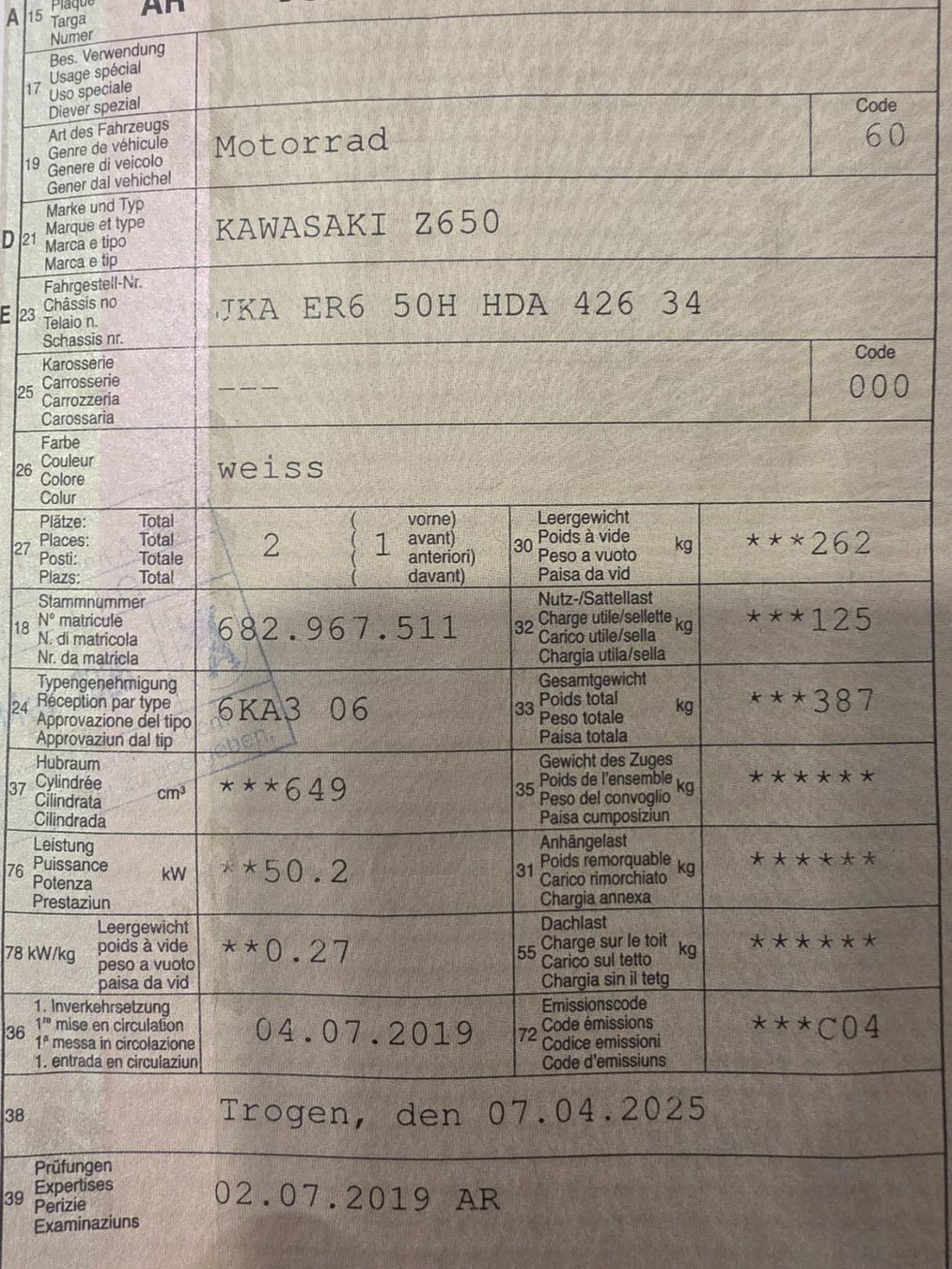 Kawasaki Strada: Kawasaki Z650 – Usato da Waldstatt venduto da christianmarti1990 6