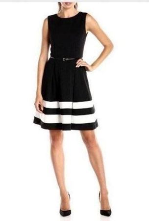 Kleid, Sommerkleid, Etuikleid (schwarz-weiss) Gr. L **NEU**