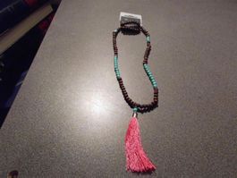 Kette trend fashion, braun/hellblaue Per