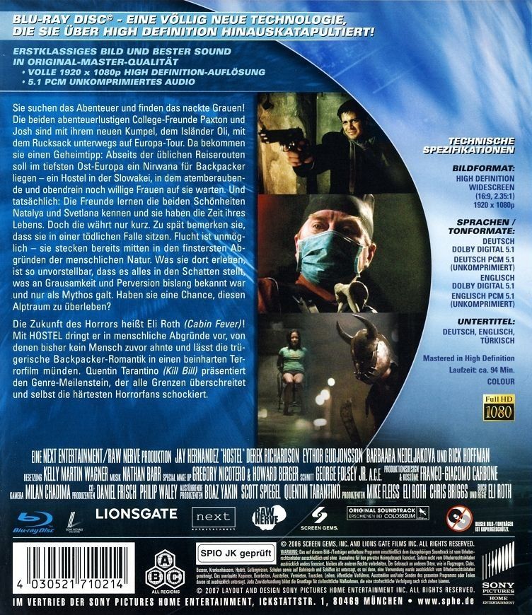 Tous les DVDs: Hostel (2005) UNCUT/Eli Roth/Extended Version/Blu-ray/RAR – D'occasion à Volketswil par cinephilia 1
