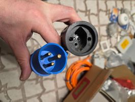 Adapter Stecker CEE 16a 3p Kupplung T13 1m