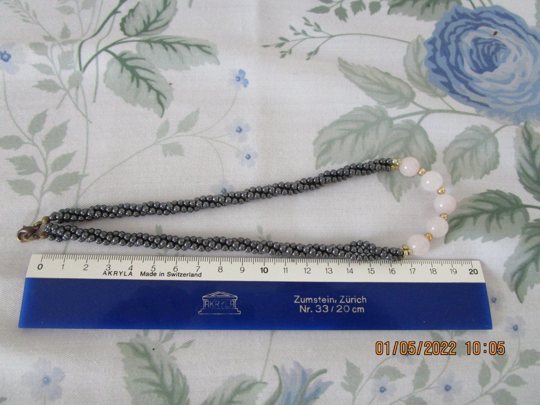 Catenine: Kette Hämatit und Rosenquarz – Usato da Birmenstorf AG venduto da Edelweiss25 2