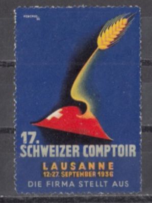 Alle Briefmarken: Vignette Comptoir Suisse 1936 – Gebraucht aus Bürglen TG von StampGraf