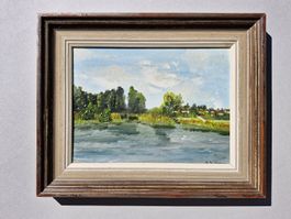 Gemälde mit See & Bäumen, Signiert  G.Schäpper