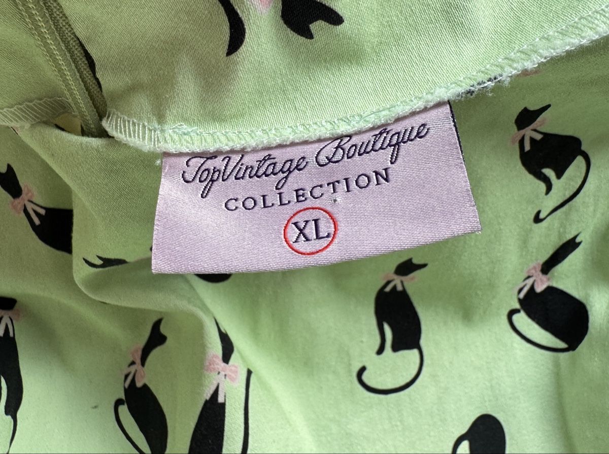 Kleider: Vintage-Kleid, Grösse XL, Mint mit Katzen – Gebraucht aus Bern von Arecibo07 3