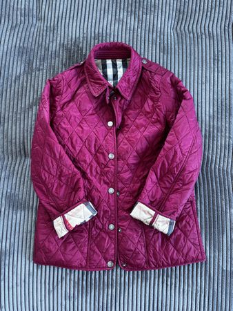 Burberry Quilted Jacket Burgundy Like New
