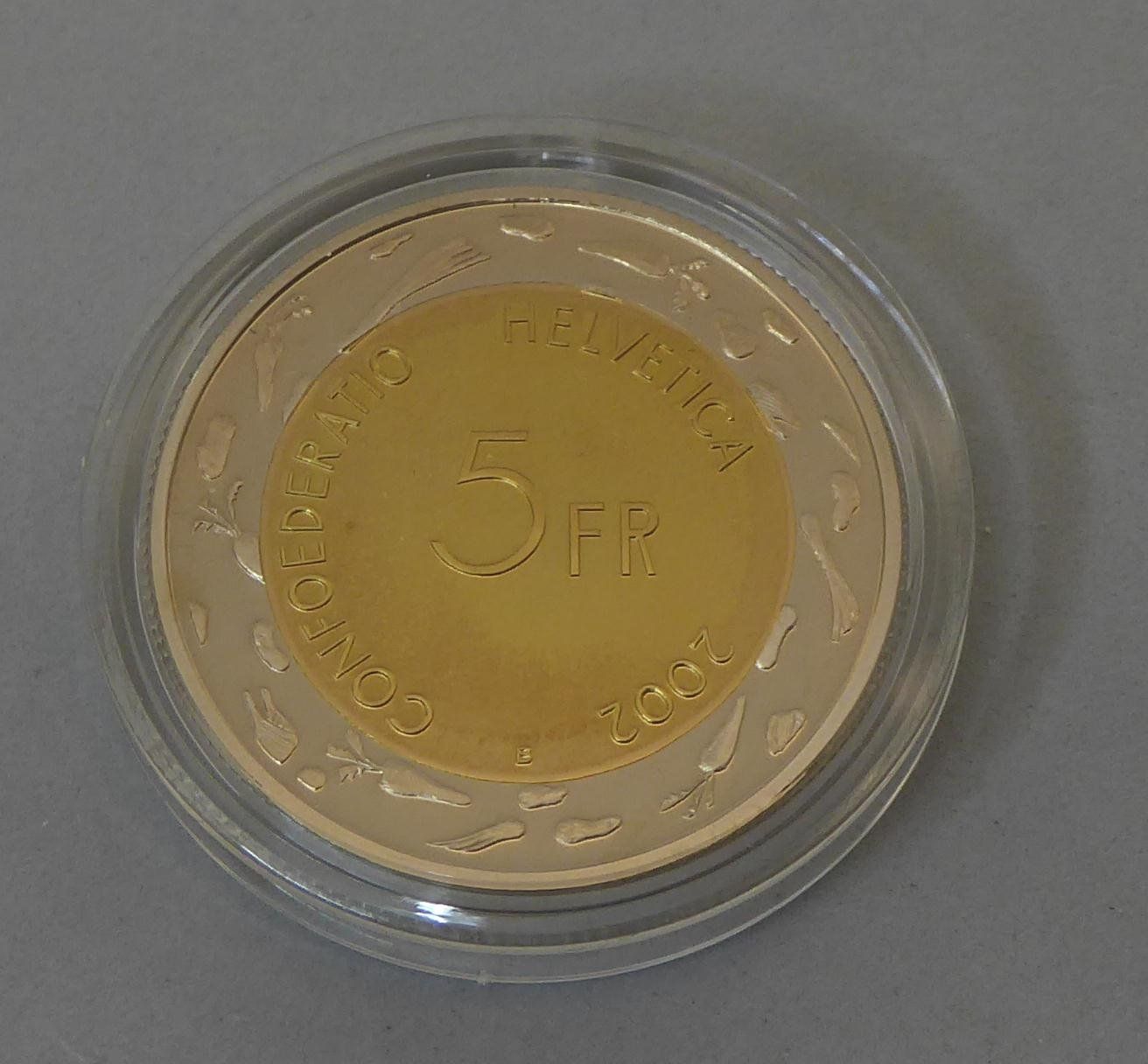 Tutti le monete: 5 Fr Gedenkmünze 2002 "Escalade" PP – Nuovo e nell'imballaggio originale da Muri AG venduto da silvermouse007 4