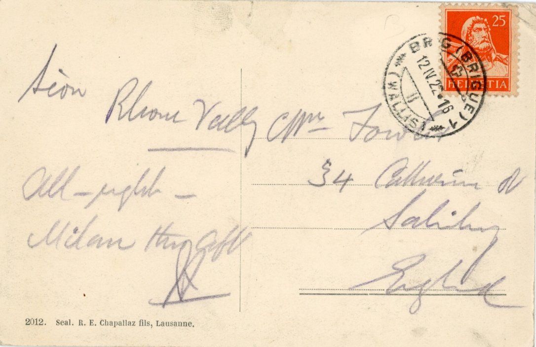 Cartoline postali: Brig   VS           um 1922 – Usato da Brig venduto da Valcards54 1